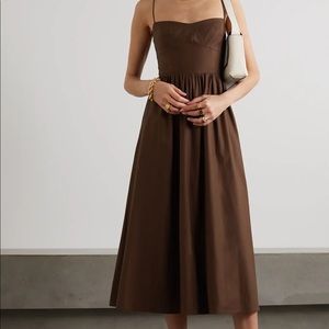 REFORMATION Vinny organic cotton-blend poplin midi dress size 8